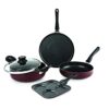 CELLO Prima Uttapam Non Stick Induction Base Aluminium Cookware Combo, (Red, Cherry), 1 count