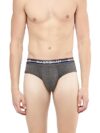 Macroman M-Series Men’s Cotton Classic Regular Fit Solid Briefs (Pack of 1) (MIC301_Black Melange_S)