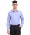 Scott International Men’s Solid Regular Fit Full Sleeves, Wrinkle Free Fabric with Laser Cut Collar Shirt for Formal & Casual Wear Shirts for Men, Mens Shirt Blue