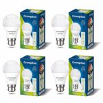 Home Crompton Dyna Ray 7W Round B22 LED Cool Day Light Pack of 4