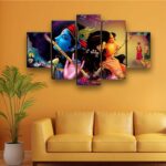 SAF paintings Set of 5 Radha Krishna Religious modern art Home decorative wall Painting 30 inch x 18 inch SANFPNLS32204(multicolor)