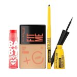 Maybelline Makeup Kit PV Sindhu’s Everyday Essentials – Eyeliner, Skin Tint, Lip Balm, Kajal Combo