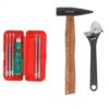 Suzec Johnson Advance Home Kit 5-Pieces Screwdriver Kit (Multicolour) & Adjustable Wrench (200 mm) & Claw Hammer Steel Shaft