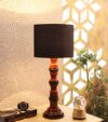 tu casa Ntu-189 Off White Cotton Shade Table lamp with Wood Base by tu casa Holder type-b-22 (Bulb not Included)