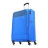 Aristocrat Oasis Plus Large Size Soft Check in Luggage (79 cm) | Spacious Polyester Trolley with 4 Wheels and Combination Lock | Dazzling Blue | Unisex| 5 Year Warranty