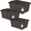 Nakoda Plastic 222 Aries Storage Basket Without Lid Multipurpose Use For Kitchen & Home Organiser Box For Fruits Vegetables, Toys, Stationary Items, Color May Vary, Set Of 1 (42.6 X 31 X 17.5) Cm
