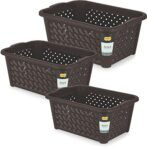 Nakoda Plastic 222 Aries Storage Basket Without Lid Multipurpose Use For Kitchen & Home Organiser Box For Fruits Vegetables, Toys, Stationary Items, Color May Vary, Set Of 1 (42.6 X 31 X 17.5) Cm
