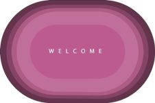 STATUS Contract Pink Welcome Water Absorbing Mat for Bathroom Quick Dry Rubber Backed Anti-Slip Floor Mat Non Slip Mat for Home, Kitchen (Pink Welcome)(40 x 60 CM) (D5)