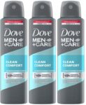 DOVE Men+Care Clean Comfort Dry Spray Antiperspirant Deodorant (Pack of 3) Deodorant Spray  –  For Men(450 ml, Pack of 3)