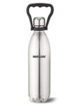 NIRLON Stainless Steel Vaccum Insulated Flask Water Bottle with Handle, Leak Proof, Hot & Cold Upto 12hrs, Silver, 1800ml