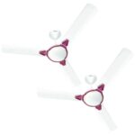 Havells 1200mm Equs Energy Saving Ceiling Fan (White Maroon, Pack of 2)