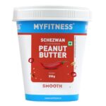 MYFITNESS Schezwan High Protein Spread & Dip | Spicy Smooth Peanut Butter 510g | 27g Protein | Hot & Chilli Nut Butter Spread | Vegan | Gluten & Cholesterol Free | Healthy & Tasty Snacking Partner