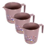 Kuber Industries Disney Team Bathroom Mug | Plastic Bath Mug for Bathroom | Mug for Bathroom | Mug for Toilet | Washroom Jug | 111 Bath Mug | 1 LTR | Pack of 3 | Brown