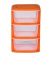 CELLO Plastic Cuboid Storage Unit With 3 Drawers (Orange), 37.5 x 36.5 x 58 Centimeters