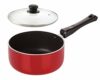 Nirlon Aluminium Nonstick Gas Compatible Milk and Tea Pan / Sauce Pan 18 cm , 1.8 Liters, Red