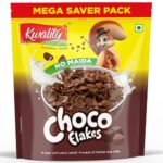 Kwality Choco Flakes 1kg | Made with Whole Wheat, No Maida Chocos | Source of Protein & Fiber | Richness of Chocolate | Healthy Food & Breakfast Cereal for Kids