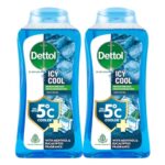 Dettol Body Wash and Shower Gel for Women and Men, Cool (Pack of 2 – 250ml each) | Soap-Free Bodywash | 12h Complete Odour Protection