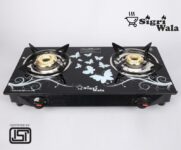 Sigri-wala Surya Toughened Glass Door Step Steel Manual Gas Stove(2 Burners)