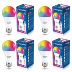 Crompton Immensa 9-Watt E27 WiFi Smart LED Bulb with Music Sync, 16 Million Colors, Compatible with Amazon Alexa and Google Assistant_Pack of 4