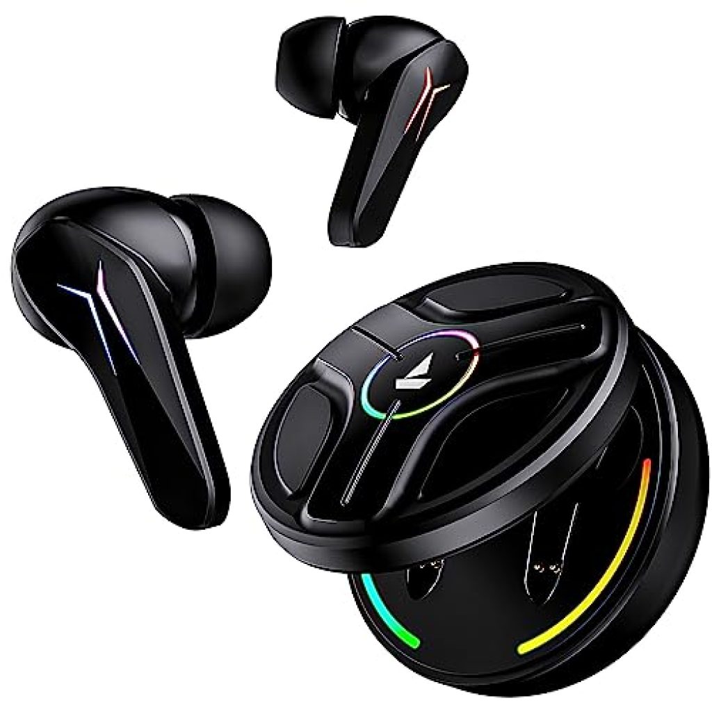 boAt Immortal 141 TWS Gaming in Ear Earbuds with Enx Tech,Up to 40 Hrs Playtime,Signature Sound,Beast Mode,Ipx4 Resistance,Iwp Tech,RBG Lights,&USB Type-C Port(Black Sabre)