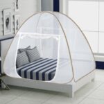 IWS Polyester Adults Washable Double Net Mosquito Net(Beige, Tent)