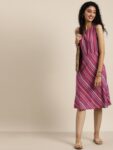 Taavi Women Fit and Flare Pink Dress