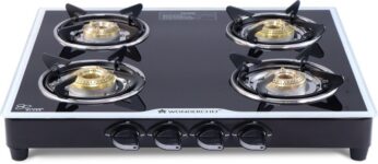 WONDERCHEF Platinum Glass Cooktop 4 Burner Glass Manual Gas Stove(4 Burners)