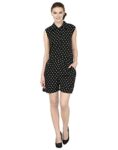 My Swag Women’s Black Color Polka Dot Casual Regular Short Jumpsuit