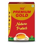 TEZ Premium Gold Nature Protect Assam Black Loose CTC Leaf Tea, 250 Grams Box, with 5 Ayurvedic Herbal Ingredients | Ashwagandha, Mulethi (Licorice), Cardamom (Elachi), Tulsi (Basil), Ginger (Adrak) | Rich in Taste