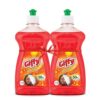 Giffy Liquid Dish Wash Gel with Turbo Boosters| 50% More Effective| Natural Mild Fragrance Removes Odour| Easy Lather & Easy Rinse Off Formulation| Leaves No White Residue| Safe On Hands| 500ml (Pack of 2)