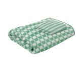 STATUS Contract Microfiber Towels for Bath-Soft Coral Fleece Towel with Hook Quick Dry Super Absorbent-Stripes Bath Towel for Men and Women-70 x 140 cm and Hand Towel 40x60cm (Green)