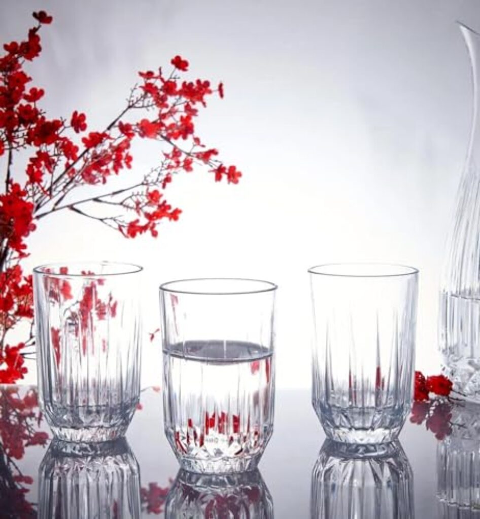 Pasabahce Echo Glass Water Glass from House of Pasabahce The Original Pasabahce from Turkey, Transparent Echo Water Glass Set, 350 ml in Set of 6 Pcs, Perfect fit for Water/Juice.