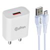 pTron Volta 12W Single Port USB Fast Charger, BIS Certified, Made in India Wall Charger Adapter, Universal Compatibility (1 m Micro USB Cable Included, White)