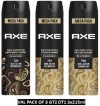 AXE Gold and Dark Temptation Deodorant Spray  –  For Men(645 ml, Pack of 3)