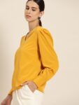 her by invictus Casual Solid Women Yellow Top