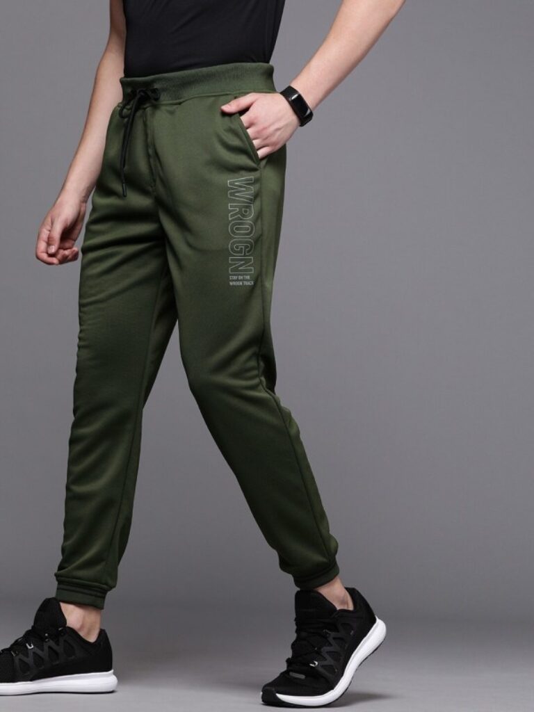 WROGN ACTIVE Printed Men Dark Green Track Pants