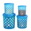Cello Hi Fresh Safe Plastic Jumbo Container, 4 PC(Capacity – 5ltrs, 7ltrs, 10ltrs & 15ltrs), Blue