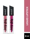 Jaquline USA Luscious Lips Matte Addict Long Lasting Liquid Lipstick Set of 2,(Pink, 8 ml)