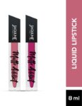 Jaquline USA Luscious Lips Matte Addict Long Lasting Liquid Lipstick Set of 2,(Pink, 8 ml)
