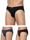 Levi’s Men’s Cotton Style #011 Comfort Regular Fit Solid Brief (Pack of 3) (#011-BRIEF-BLK/NMEL/WINE-P3_Black,N.Melange,Wine_L)