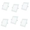 Polycab 6W LED Panel Light Scintillate Edge Slim Square Smart Offers Bright Lumination Long Lifespan No Harmful Radiation (Cool White, 6500K, 6 PCS, Cut Out: 3.93 inches)