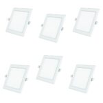 Polycab 6W LED Panel Light Scintillate Edge Slim Square Smart Offers Bright Lumination Long Lifespan No Harmful Radiation (Cool White, 6500K, 6 PCS, Cut Out: 3.93 inches)