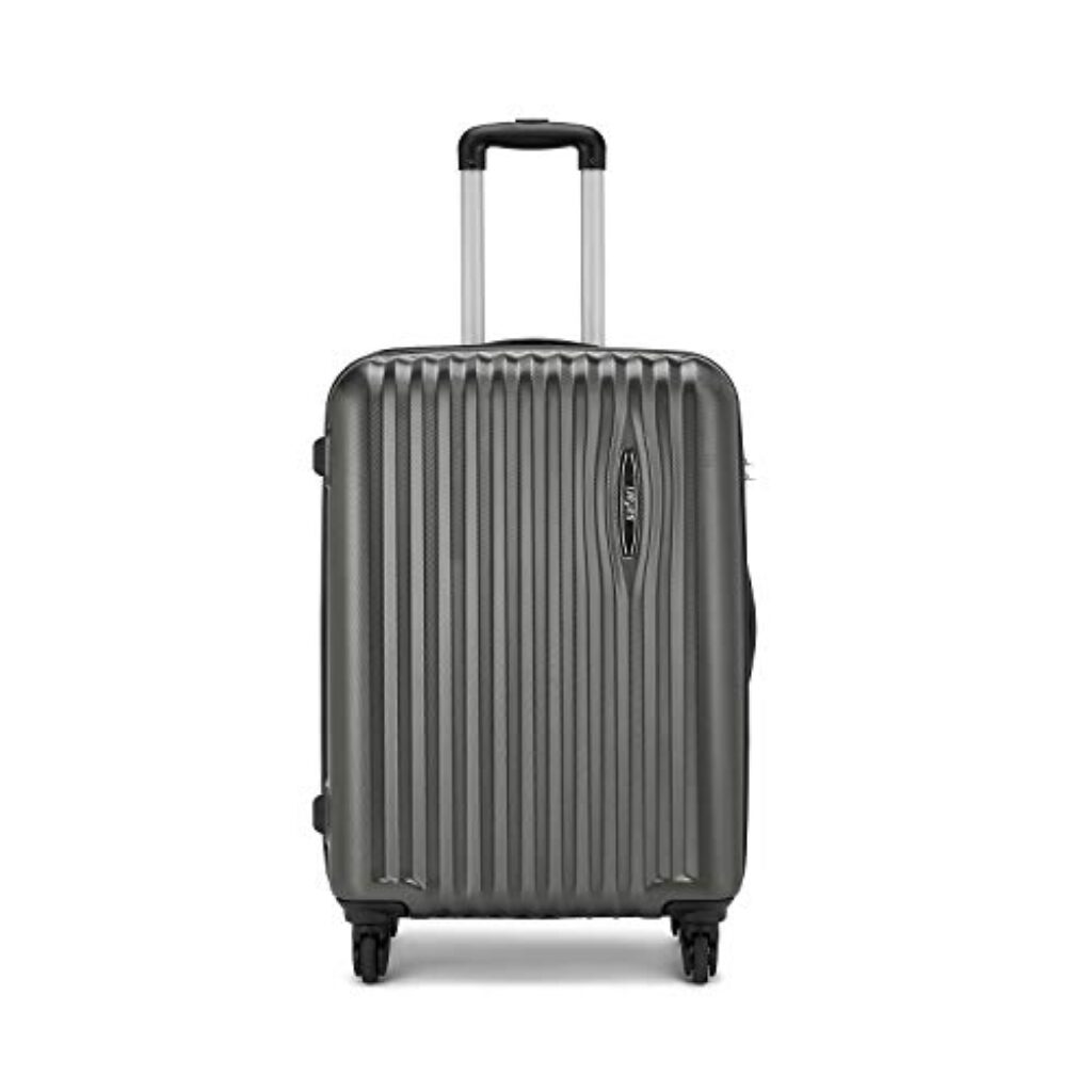 Safari Glimpse 69 Cms Medium Check-in Trolley Bag Hard Case Polycarbonate 4 Wheels 360 Degree Wheeling System Luggage, Trolley Bags for Travel, Suitcase for Travel, Gun Metal