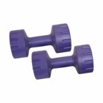 Encanto PVC Dumbbells Weights Fitness Home Gym Exercise (Pack of 2) Light Heavy for Women & Men’s Dumbbell (1KG X 2=2KG) PURPLE