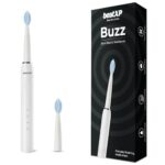 beatXP Buzz Electric Toothbrush for Adults with 2 Brush Heads & 3 Cleaning Modes|Rechargeable Electric Toothbrush with 2 Minute Timer & Quadpacer|19000 Strokes/min with Long Battery Life (White)