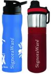 Signoraware Action 750ml and Egnite 750ml (Combo Single Walled Stainless Steel Fridge Water Bottle), 750ml+750ml, Multicolour