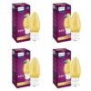 Philips LED Deco Yellow 0.5W Glass candle (Pack of 4)
