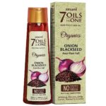 Emami 7 Oils In One Organics Onion Blackseed Hair Oil | Anti-Hair Fall | Ultra-Light & Non-Sticky | Free From Parabens, Sulphates & Harmful Chemicals | For Thick, Strong Hair, 200ml
