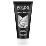 Ponds Bright Miracle Detox Facewash | 10X Power of Activated Charcoal| For Deep Cleaned Skin | Reveals Glow, Pollution Clear Face Wash, 200gm