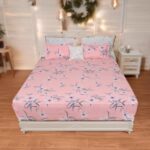 Status Contract -2024 Cotton Rich Double Bedsheet with 2 Pillow Covers for Bed Room, Home, Hotel-120 GSM (D8)